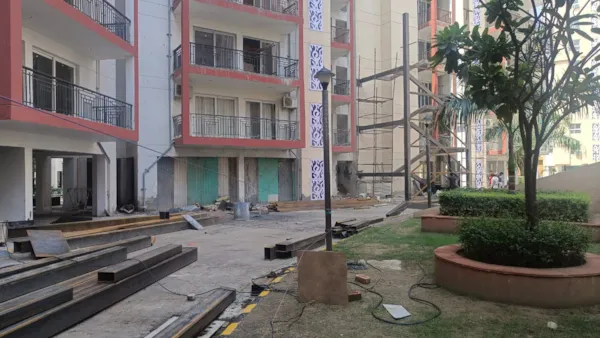 Fire exit staircase structure work in progress