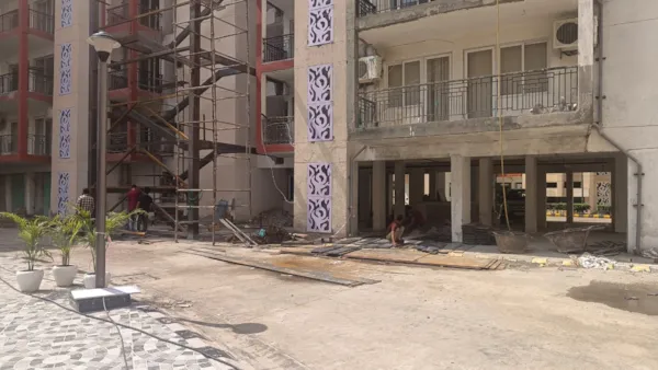 Fire exit staircase structure work opp. tower 4D