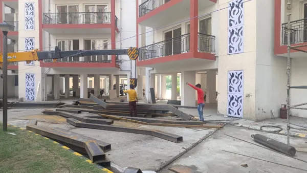 Fire exit staircase work in progress