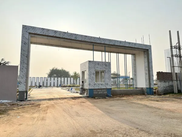 Entry exit gate of 24 mtr road completed