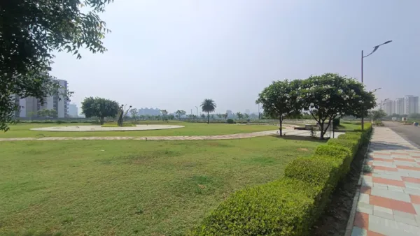 Green area maintenance in progress